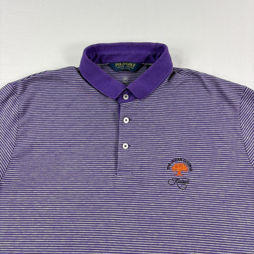Kiawah Ocean Course Golf Polo Shirt Mens L Purple Polo Ralph Lauren Performance